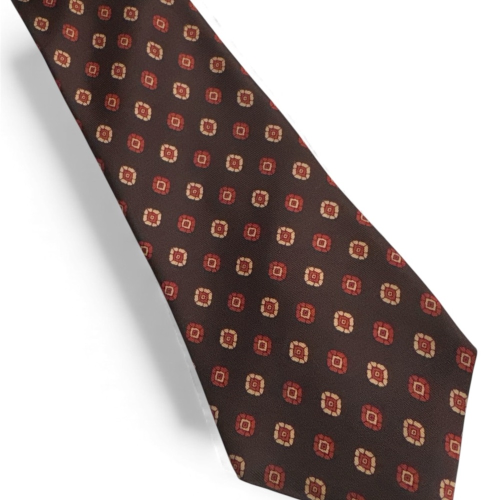 Geoffrey Beene Vintage  Brown Patterned Tie